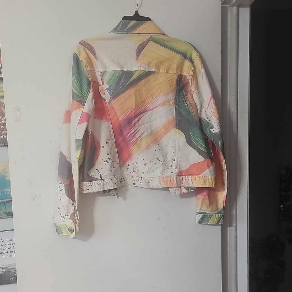 Colorful Abstract Jean Jacket - Picture 7 of 7